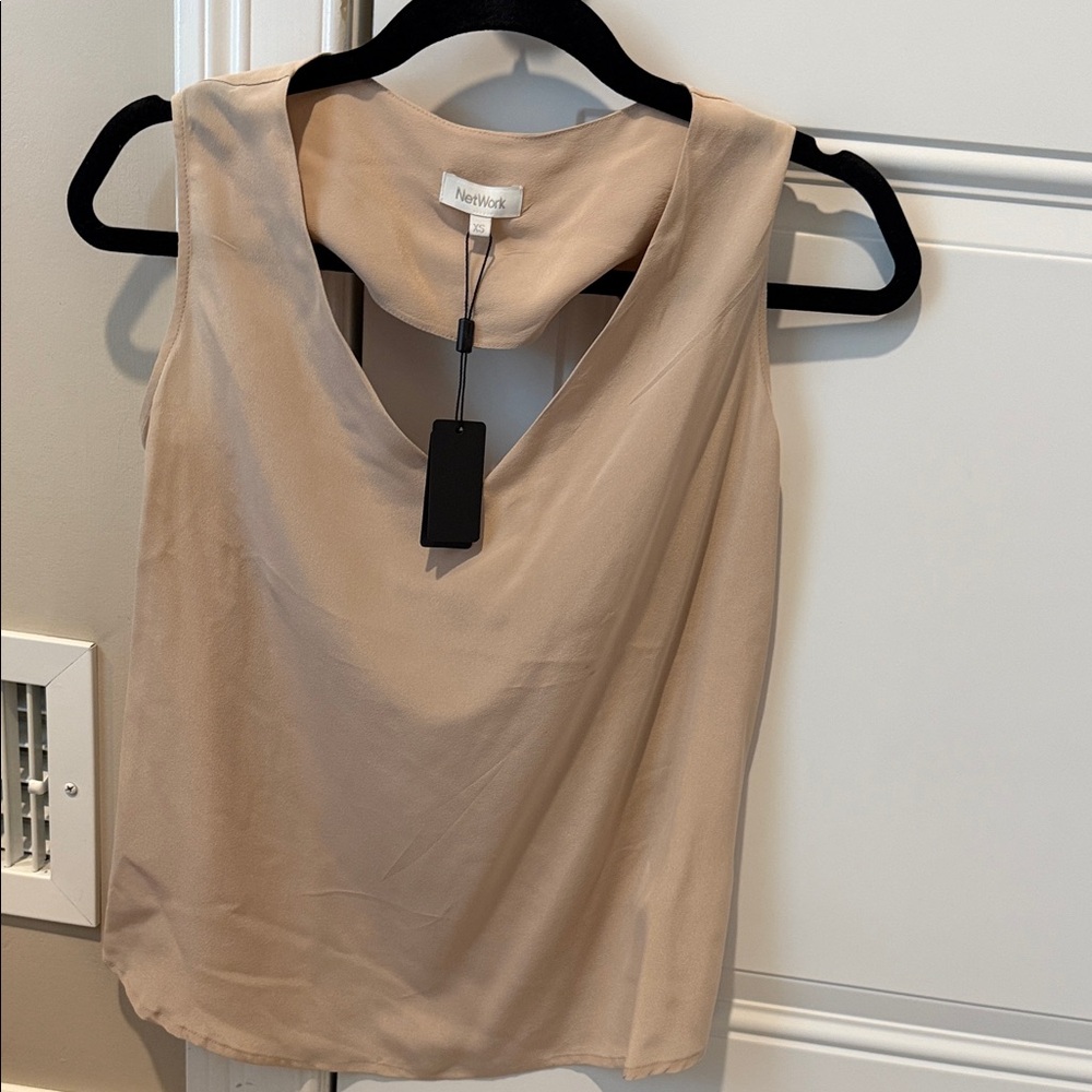 Women's Cream Sleeveless Top